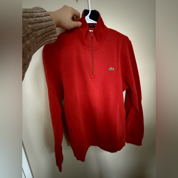 Lacoste Men's Bold Red Zip-Up Sweater - Picture 2 of 7